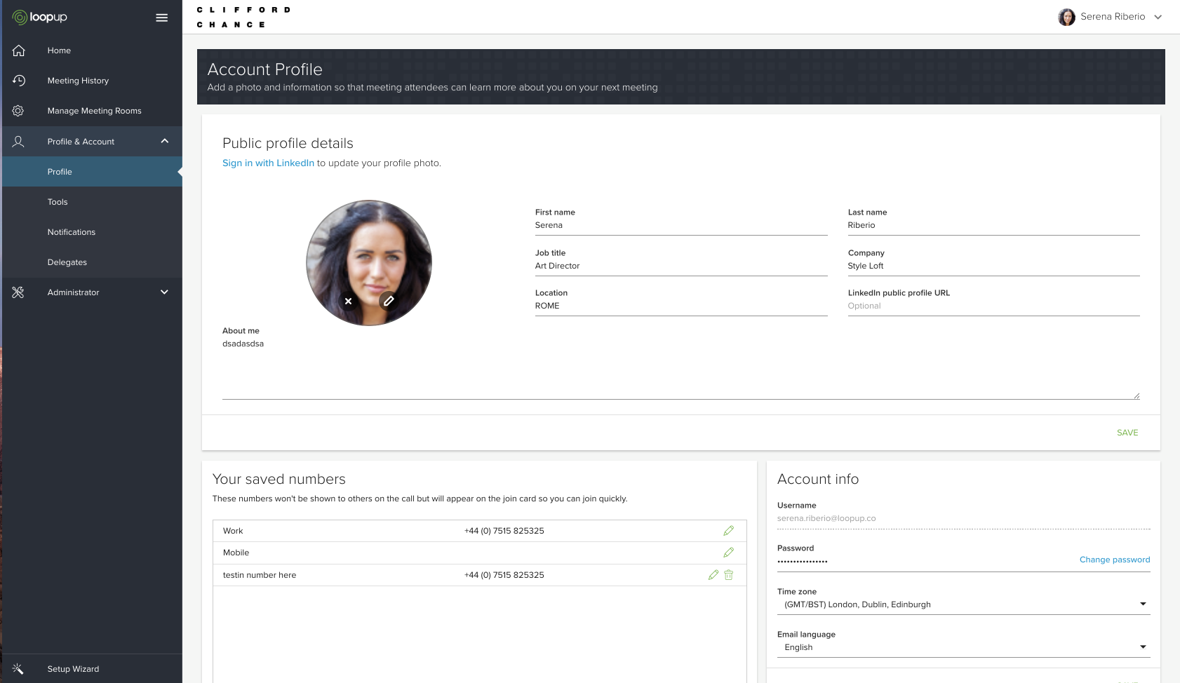 Adding/Changing Your Profile Details During a Meeting